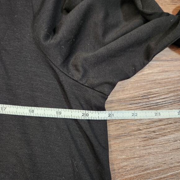 Eileen Fisher Stretch Crew-Neck Tunic Top L Black Minimalist Casual Relaxed Fit - Picture 4 of 8